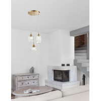 Nova Luce 9731214 Mond E14 Pendelleuchte Gold, Transparent 2