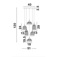 Nova Luce 9731215 Mond E14 Pendelleuchte Gold, Transparent 4