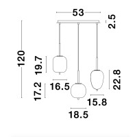 Nova Luce 9624067 Lato E14 Pendelleuchte Gold, Weiß 6