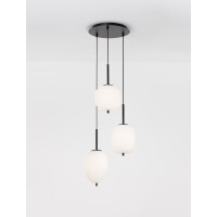Nova Luce 9624078 Lato E14 Pendelleuchte Schwarz, Weiß
