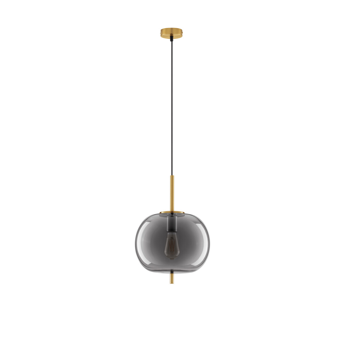 Nova Luce 9624079 Lato E27 Pendelleuchte Gold, Rauchiggrau