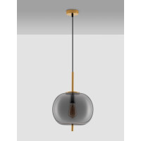 Nova Luce 9624079 Lato E27 Pendelleuchte Gold, Rauchiggrau 3