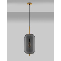 Nova Luce 9624080 Lato E27 Pendelleuchte Gold, Rauchiggrau 3