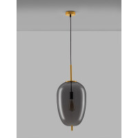 Nova Luce 9624081 Lato E27 Pendelleuchte Gold, Rauchiggrau 3