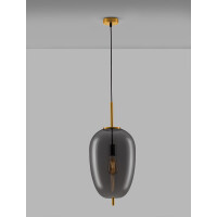 Nova Luce 9624081 Lato E27 Pendelleuchte Gold, Rauchiggrau 4