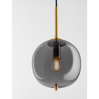 Nova Luce 9624096 Lato E14 Pendelleuchte Gold, Rauchiggrau 2
