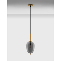 Nova Luce 9624098 Lato E14 Pendelleuchte Gold, Rauchiggrau 3
