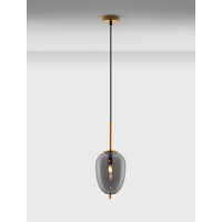Nova Luce 9624098 Lato E14 Pendelleuchte Gold, Rauchiggrau 4