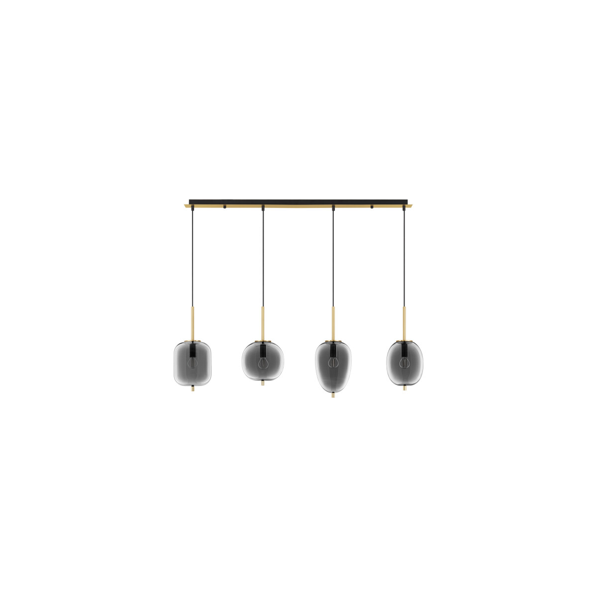 Nova Luce 9624083 Lato E14 Pendelleuchte Gold, Rauchiggrau