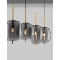 Nova Luce 9624083 Lato E14 Pendelleuchte Gold, Rauchiggrau 6