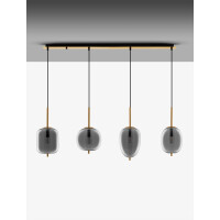 Nova Luce 9624083 Lato E14 Pendelleuchte Gold, Rauchiggrau 7