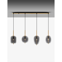 Nova Luce 9624083 Lato E14 Pendelleuchte Gold, Rauchiggrau 8