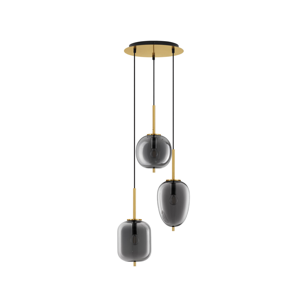Nova Luce 9624082 Lato E14 Pendelleuchte Gold, Rauchiggrau