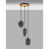 Nova Luce 9624082 Lato E14 Pendelleuchte Gold, Rauchiggrau 3