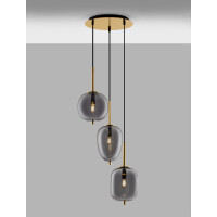 Nova Luce 9624082 Lato E14 Pendelleuchte Gold, Rauchiggrau 4