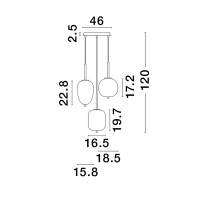 Nova Luce 9624082 Lato E14 Pendelleuchte Gold, Rauchiggrau 7