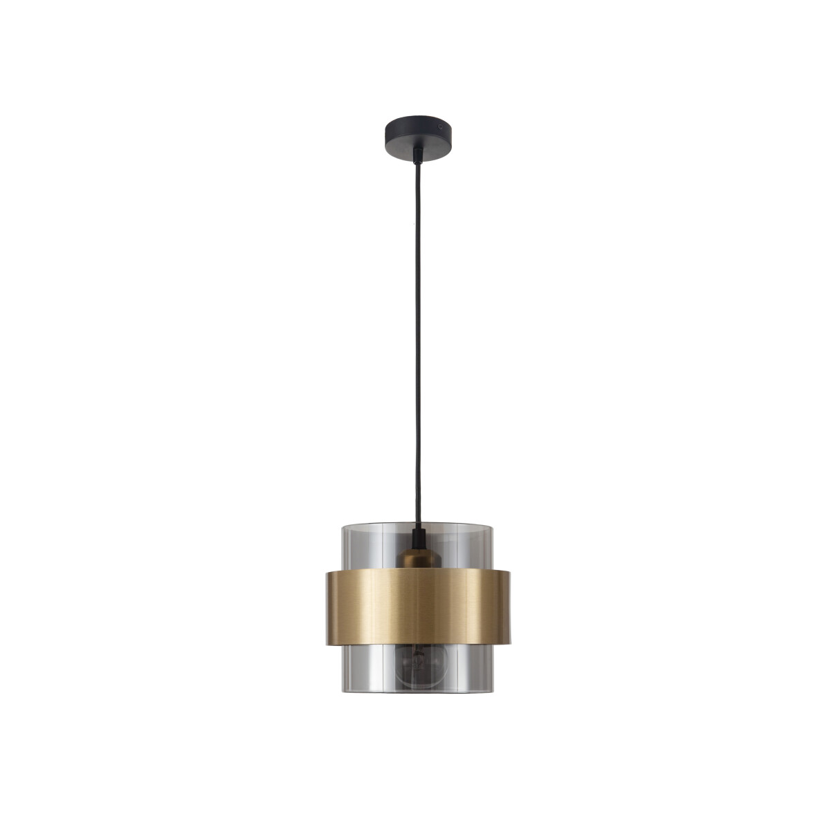 Nova Luce 9236362 Sianna E27 Pendelleuchte Gold, Rauchiggrau, Schwarz