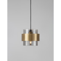 Nova Luce 9236362 Sianna E27 Pendelleuchte Gold, Rauchiggrau