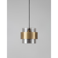 Nova Luce 9236362 Sianna E27 Pendelleuchte Gold, Rauchiggrau