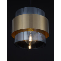 Nova Luce 9236362 Sianna E27 Pendelleuchte Gold, Rauchiggrau