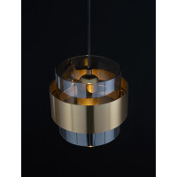 Nova Luce 9236362 Sianna E27 Pendelleuchte Gold, Rauchiggrau
