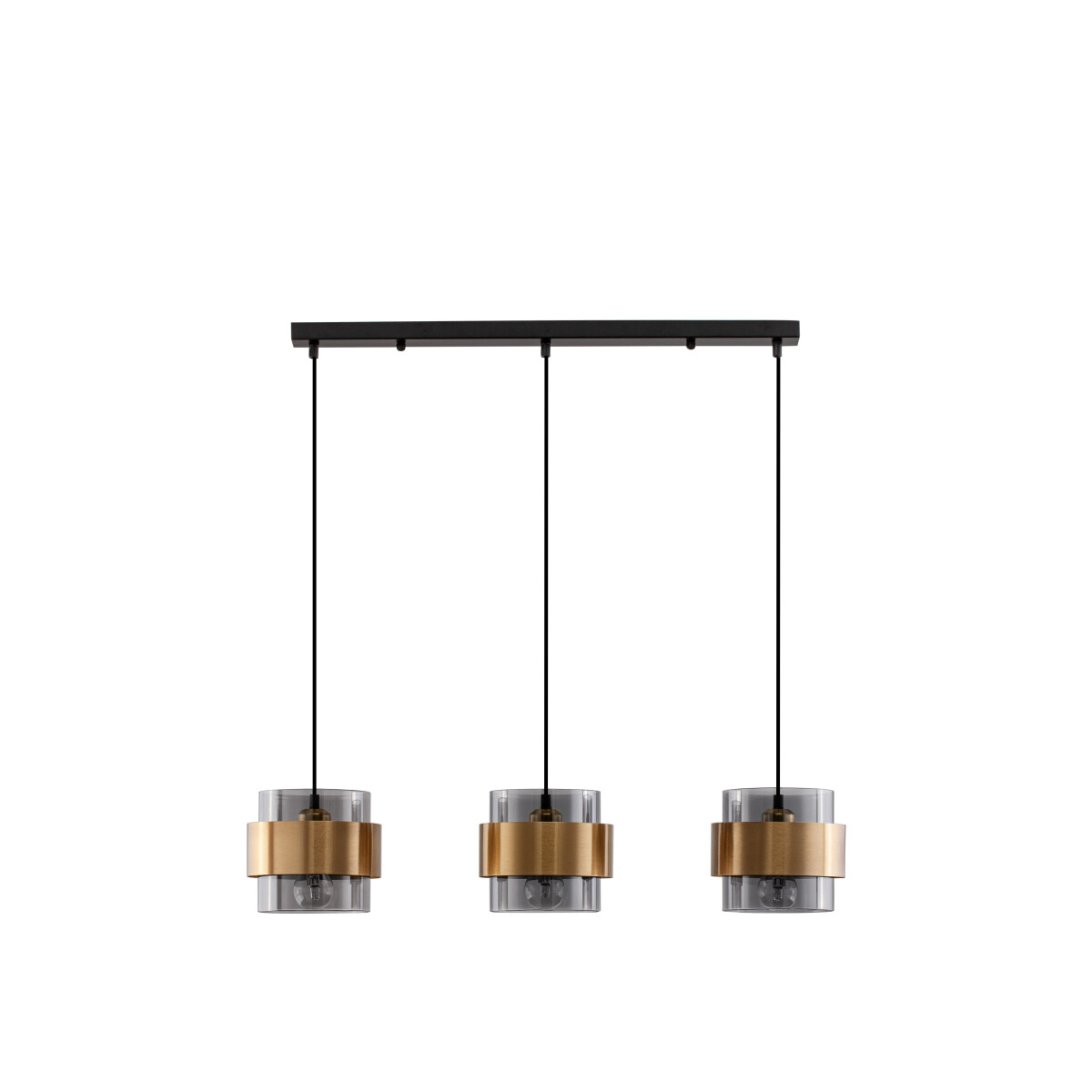 Nova Luce 9236382 Sianna E27 Pendelleuchte Gold, Rauchiggrau, Schwarz