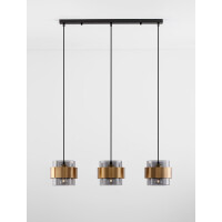 Nova Luce 9236382 Sianna E27 Pendelleuchte Gold, Rauchiggrau