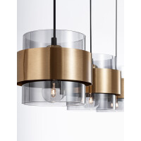 Nova Luce 9236382 Sianna E27 Pendelleuchte Gold, Rauchiggrau