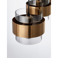 Nova Luce 9236382 Sianna E27 Pendelleuchte Gold, Rauchiggrau