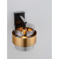 Nova Luce 9236385 Sianna E27 Wandleuchte Gold, Rauchiggrau, 