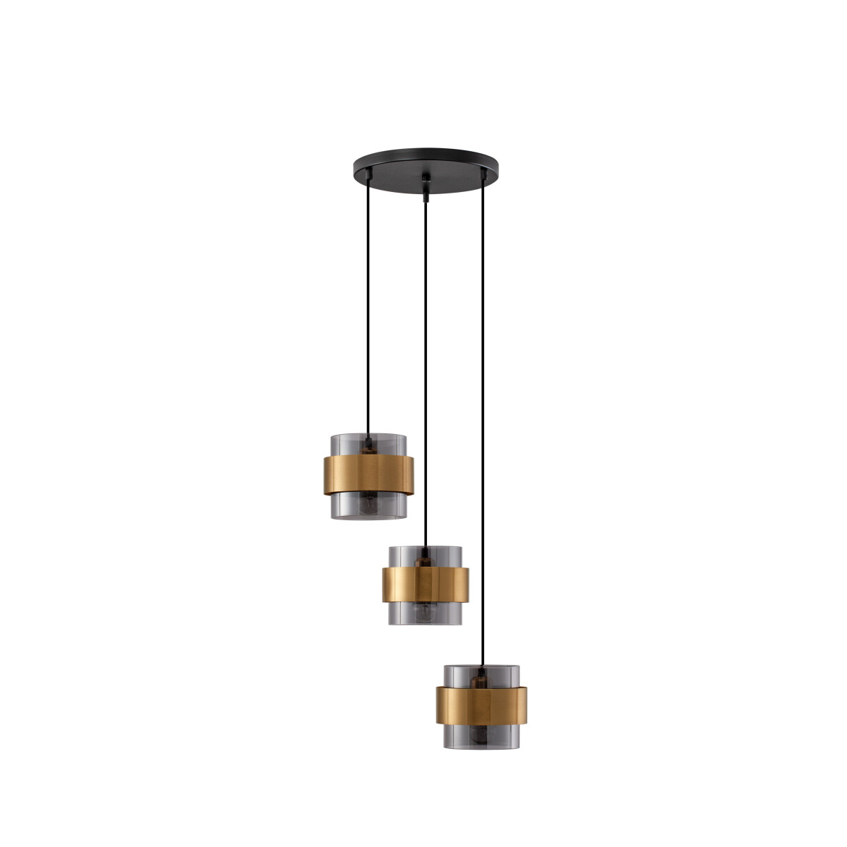 Nova Luce 9236372 Sianna E27 Pendelleuchte Gold, Rauchiggrau, Schwarz