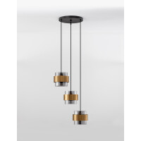 Nova Luce 9236372 Sianna E27 Pendelleuchte Gold, Rauchiggrau