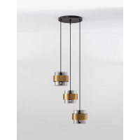 Nova Luce 9236372 Sianna E27 Pendelleuchte Gold, Rauchiggrau