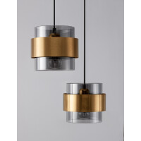 Nova Luce 9236372 Sianna E27 Pendelleuchte Gold, Rauchiggrau