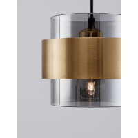 Nova Luce 9236372 Sianna E27 Pendelleuchte Gold, Rauchiggrau
