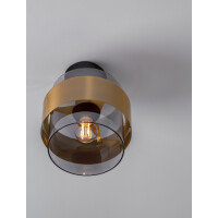 Nova Luce 9236384 Sianna E27 Deckenleuchte Gold, Rauchiggrau