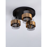 Nova Luce 9236386 Sianna E27 Deckenleuchte Gold, Rauchiggrau