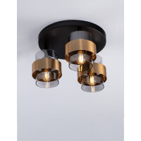 Nova Luce 9236386 Sianna E27 Deckenleuchte Gold, Rauchiggrau
