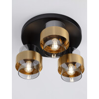 Nova Luce 9236386 Sianna E27 Deckenleuchte Gold, Rauchiggrau