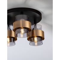 Nova Luce 9236386 Sianna E27 Deckenleuchte Gold, Rauchiggrau
