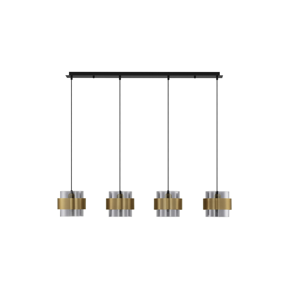 Nova Luce 9236383 Sianna E27 Pendelleuchte Gold, Rauchiggrau, Schwarz