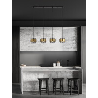 Nova Luce 9236383 Sianna E27 Pendelleuchte Gold, Rauchiggrau