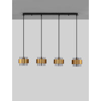 Nova Luce 9236383 Sianna E27 Pendelleuchte Gold, Rauchiggrau