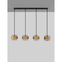 Nova Luce 9236383 Sianna E27 Pendelleuchte Gold, Rauchiggrau