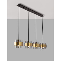 Nova Luce 9236383 Sianna E27 Pendelleuchte Gold, Rauchiggrau