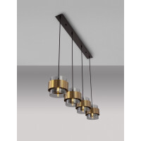 Nova Luce 9236383 Sianna E27 Pendelleuchte Gold, Rauchiggrau
