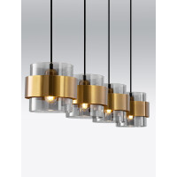 Nova Luce 9236383 Sianna E27 Pendelleuchte Gold, Rauchiggrau