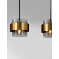 Nova Luce 9236383 Sianna E27 Pendelleuchte Gold, Rauchiggrau