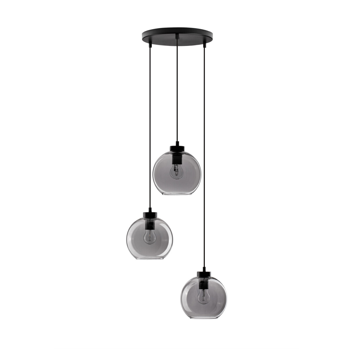 Nova Luce 9241140 Palmer E27 Pendelleuchte Schwarz, Rauchiggrau