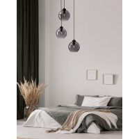 Nova Luce 9241140 Palmer E27 Pendelleuchte Schwarz, Rauchigg